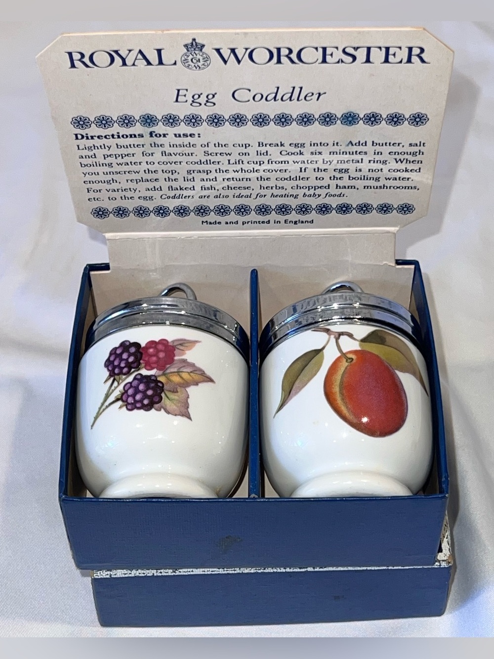 Royal Worcester Egg Coddlers Set w Box